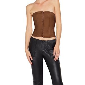 Danielle Guizio Satin Corset in Brown NWT Size Small